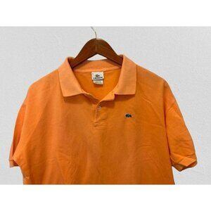 Lacoste Pique Cotton Polo Shirt Orange Size 6/Large